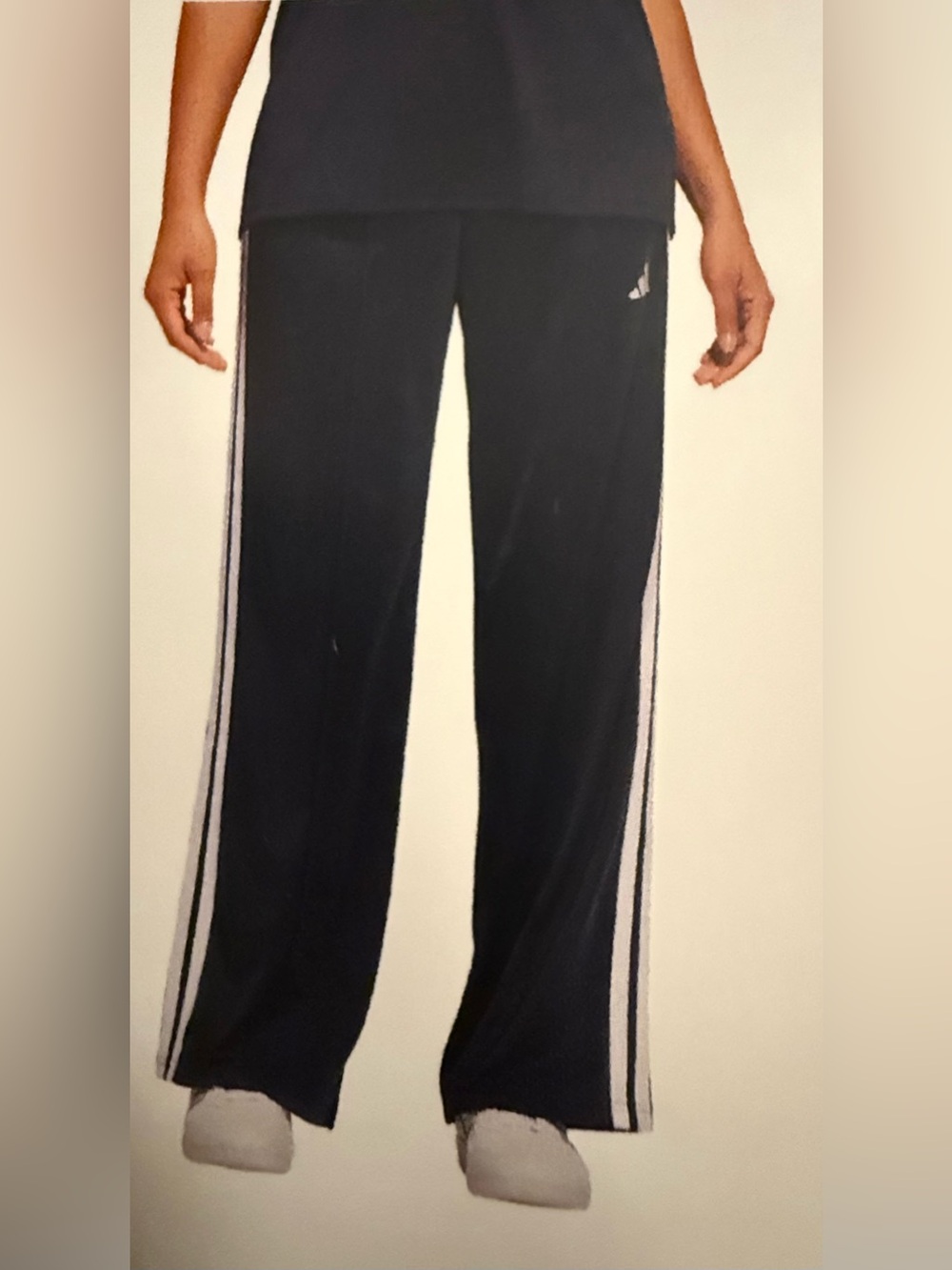 adidas Blue Track Pants with White Side Stripes